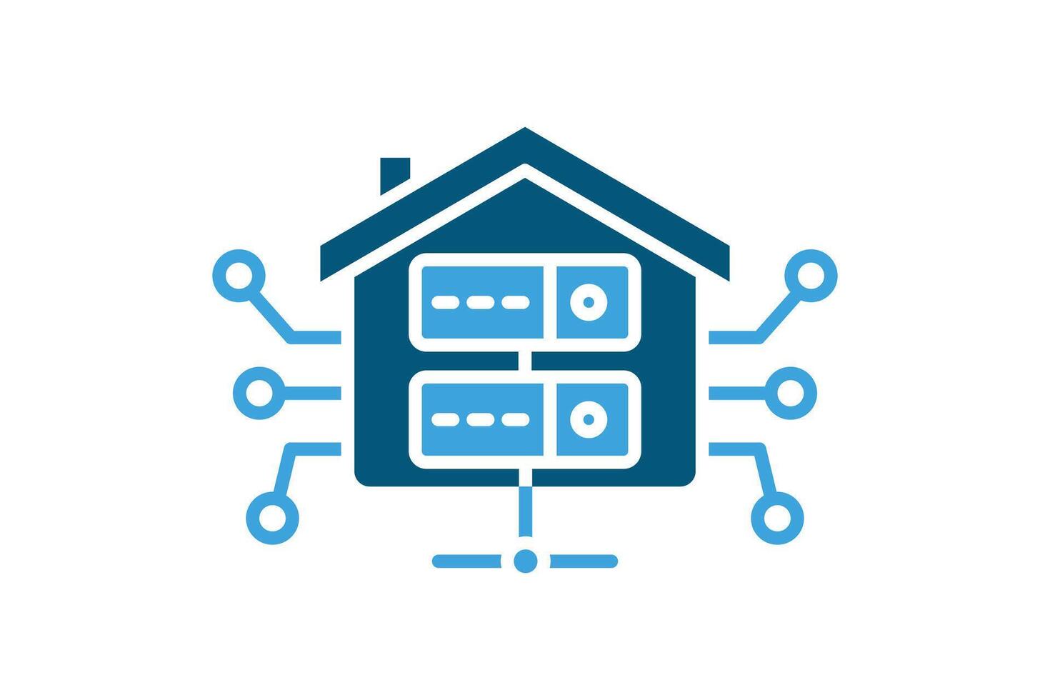 Data warehouse icon. solid icon style. icon related to IT. network elements illustration vector