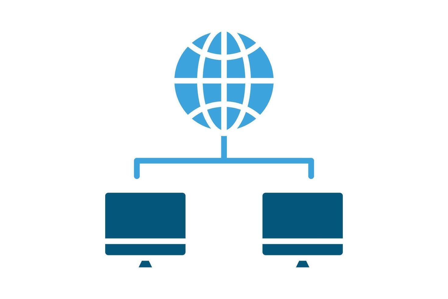 Network icon. solid icon style. icon related to IT. IT architecture elements illustration vector