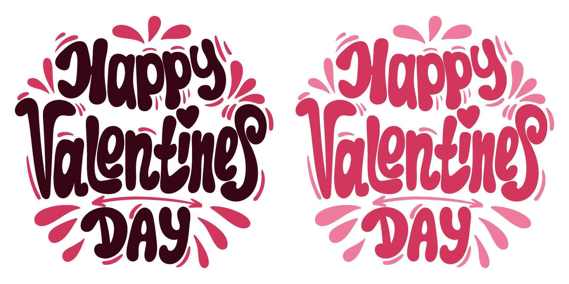 Happy Valentine's Day Handwritten Lettering vector