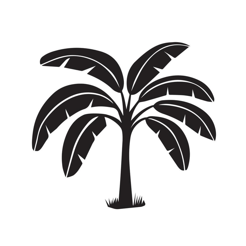 Banana tree silhouette design vector
