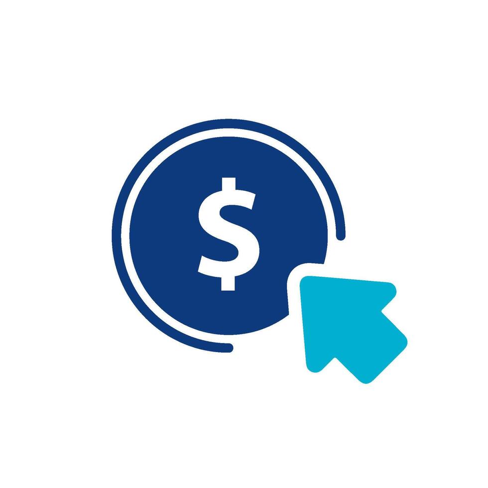 Click to Earn Money Icon. illustration vector