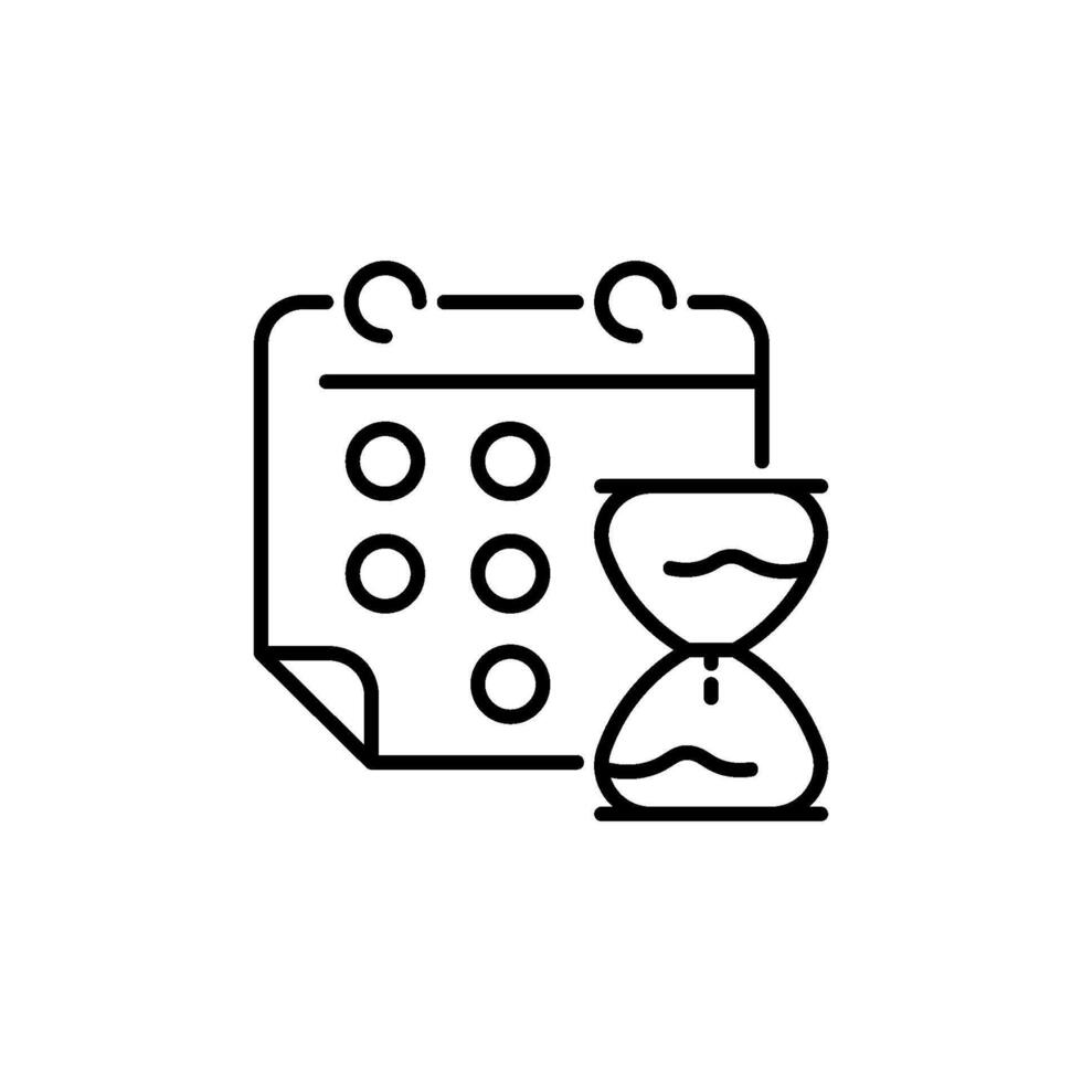 Outline icon related to deadline. Linear icon. illustration. vector