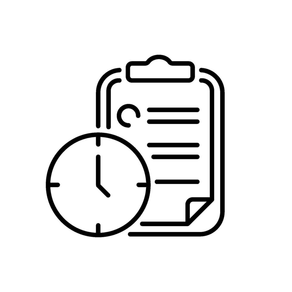 Outline icon related to deadline. Linear icon. illustration. vector
