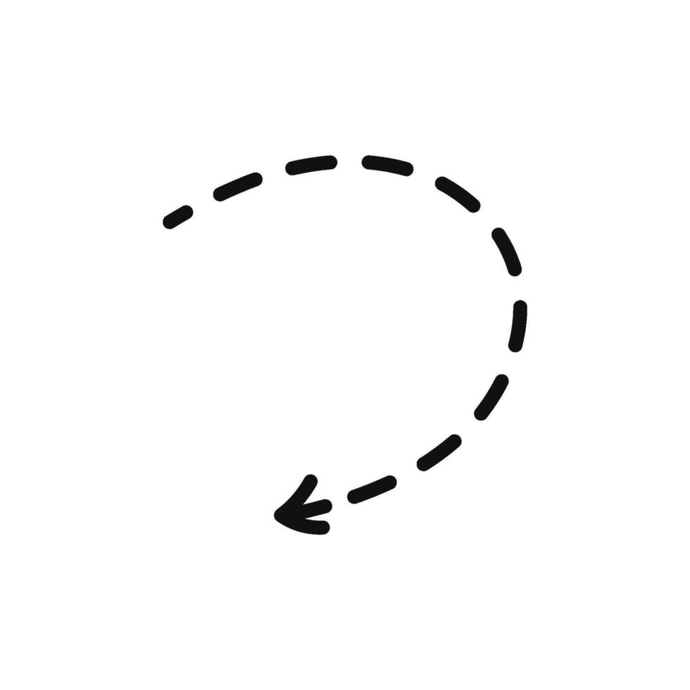 A black and white drawing of a circle with a line going around it vector
