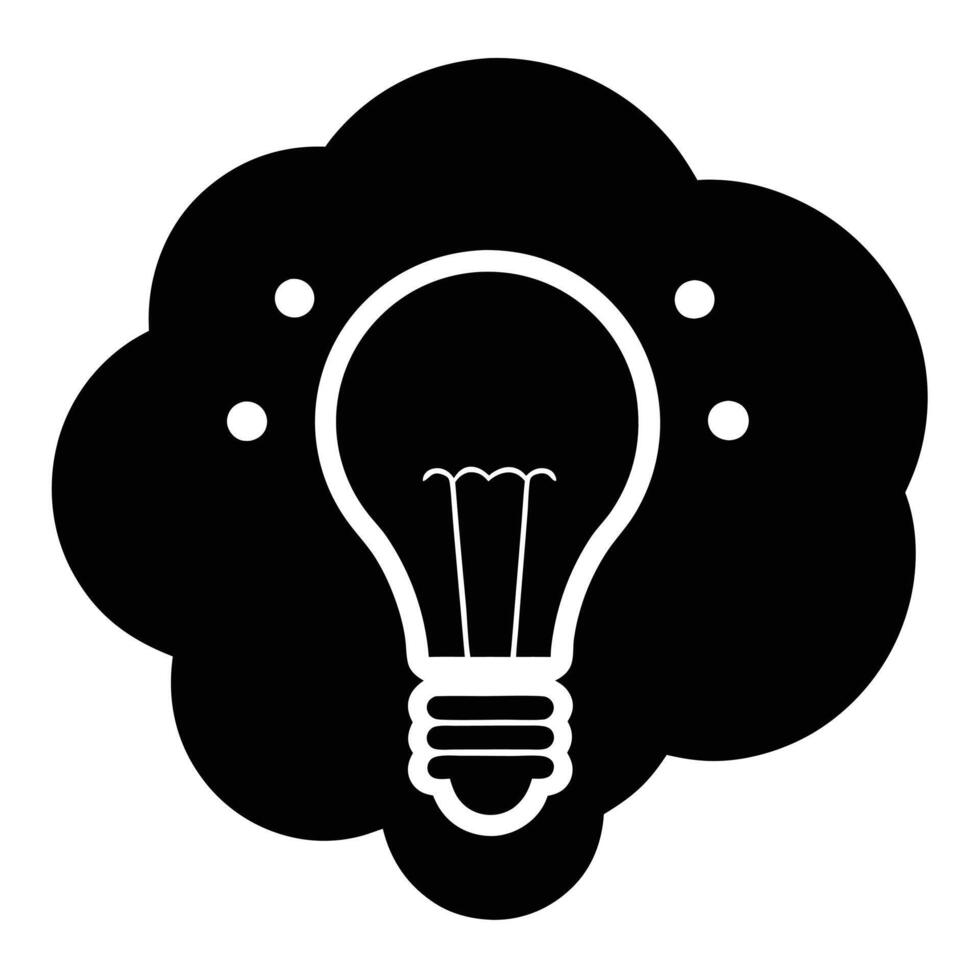 Minimalist Lightbulb Idea Icon Silhouette - Illustration vector