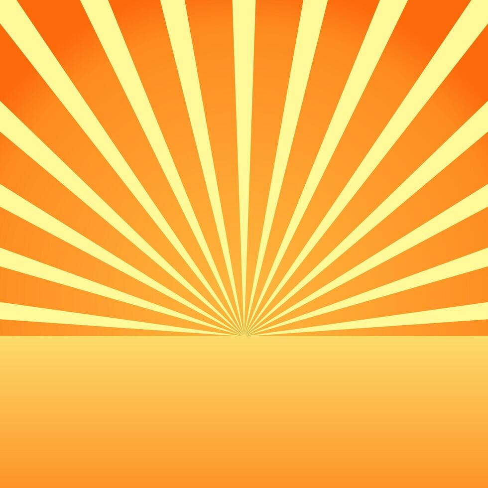 Sunlight background. orange rays background comes with blank part vector