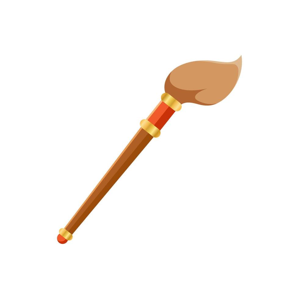 Painting brush with gold ring vector