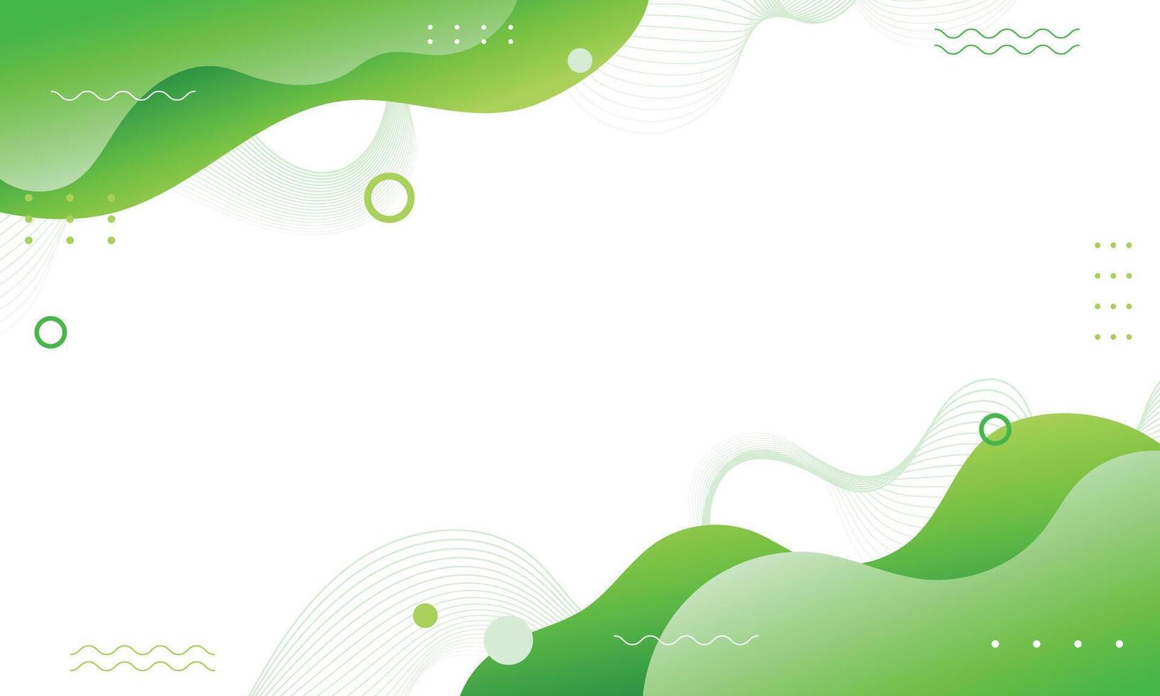 Abstract wavy motion green liquid modern business background vector