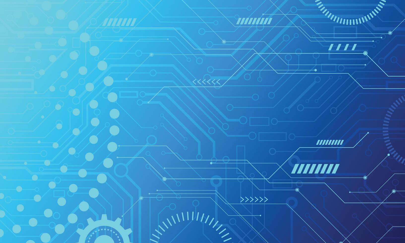 Abstract blue gradient sci fi technology background vector