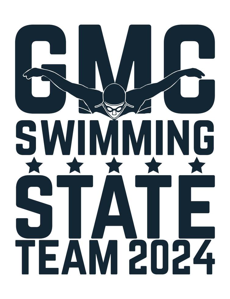 Swimming custom t shirt design vector