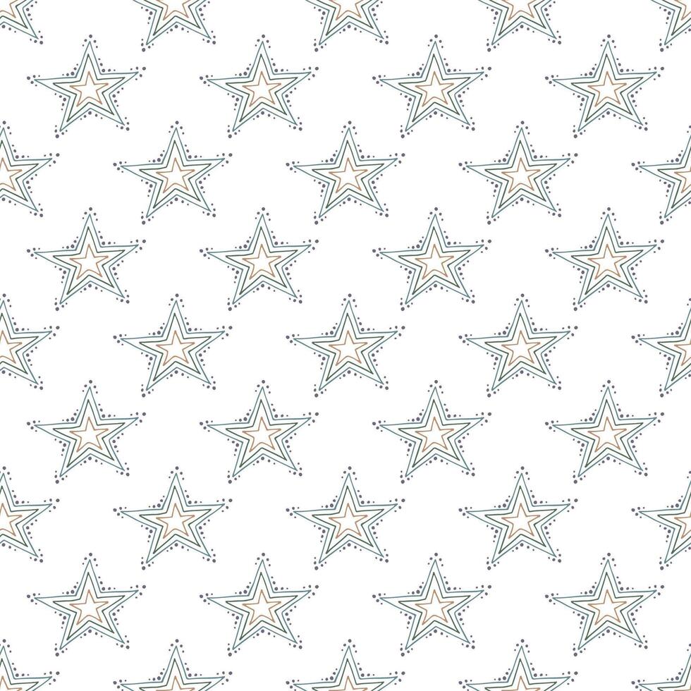 Seamless pattern with cute stars doodle for decorative print, wrapping paper, greeting cards, wallpaper and fabric vector