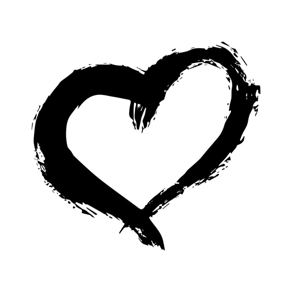 Simple hand drawn heart drawing illustration Scribble heart doodle Love clipart vector