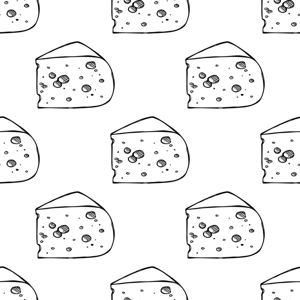 Seamless pattern with cheese doodle for decorative print, wrapping paper, greeting cards, wallpaper and fabric vector