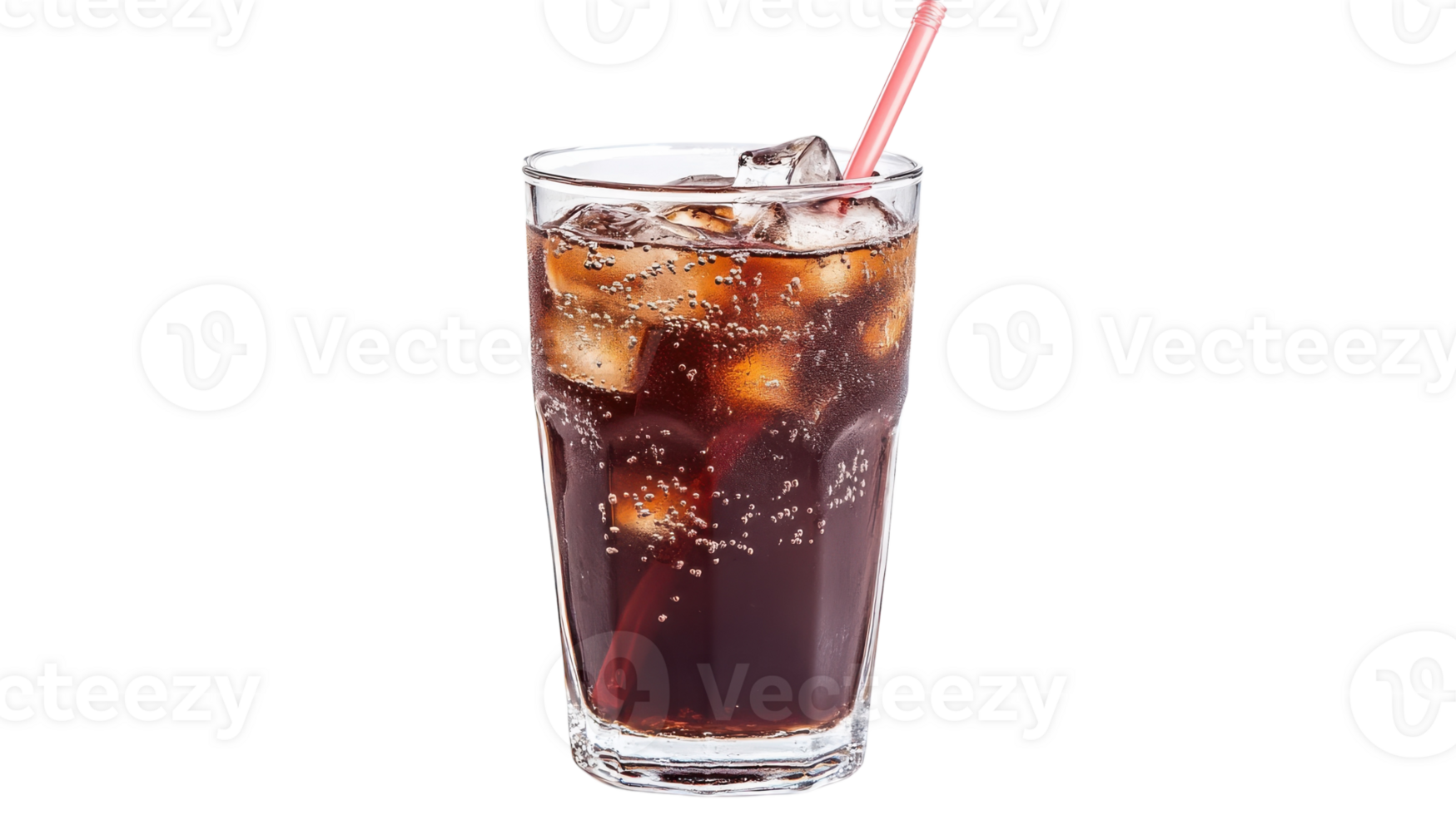 A glass of cola with a straw png