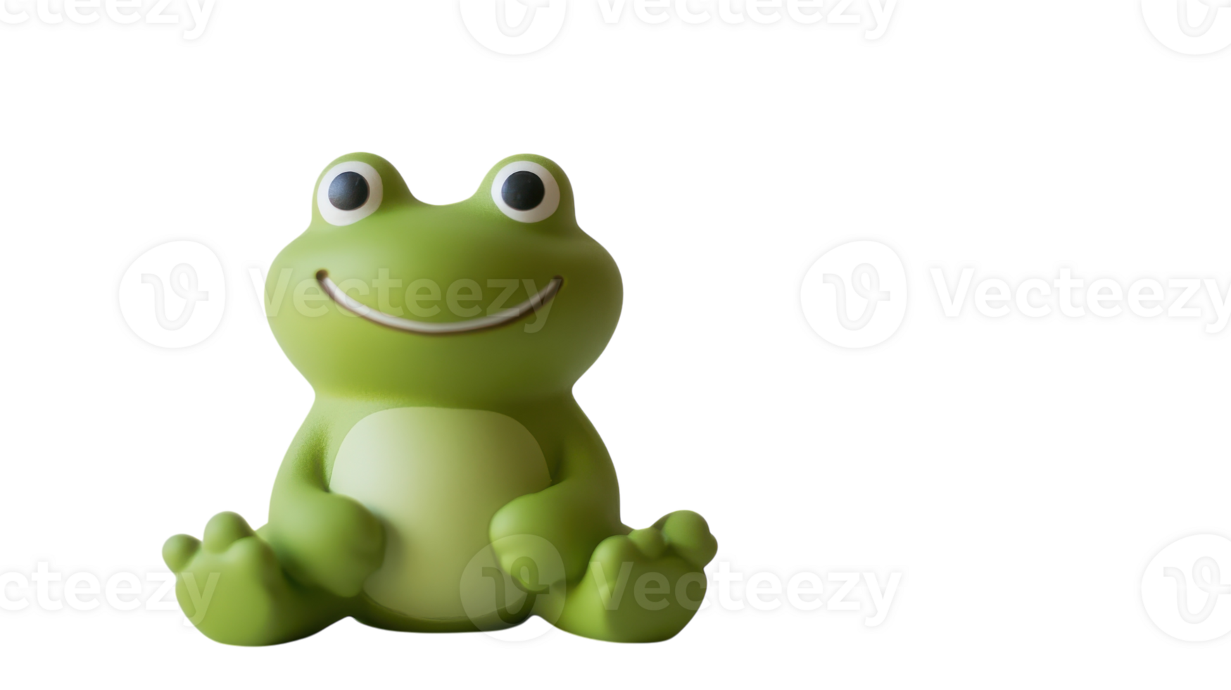 A green frog toy sitting on a black background png