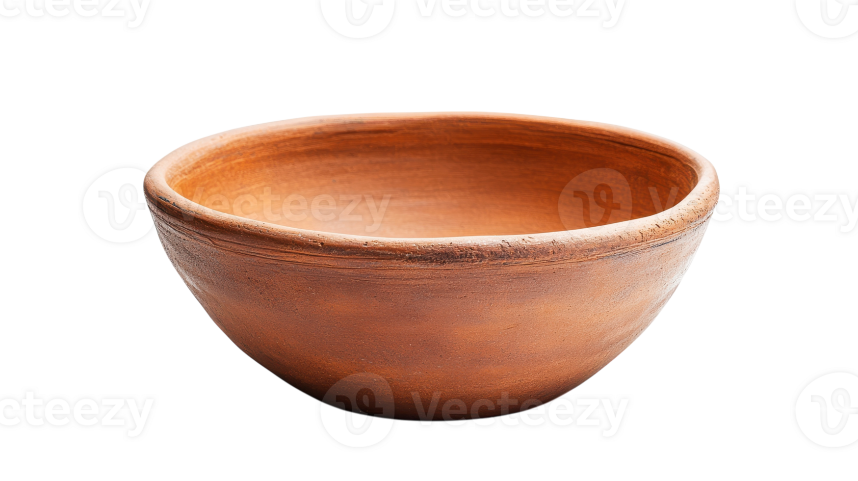 A brown clay bowl on a black background png