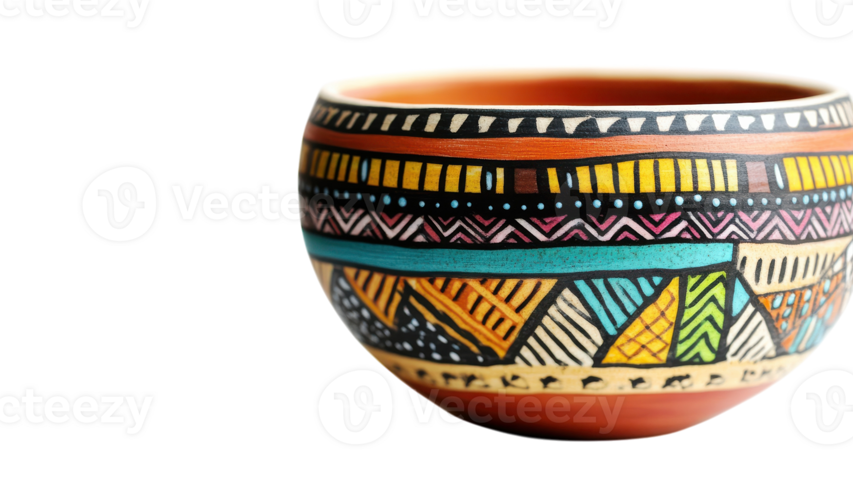 A colorful cup with a tribal design on it png