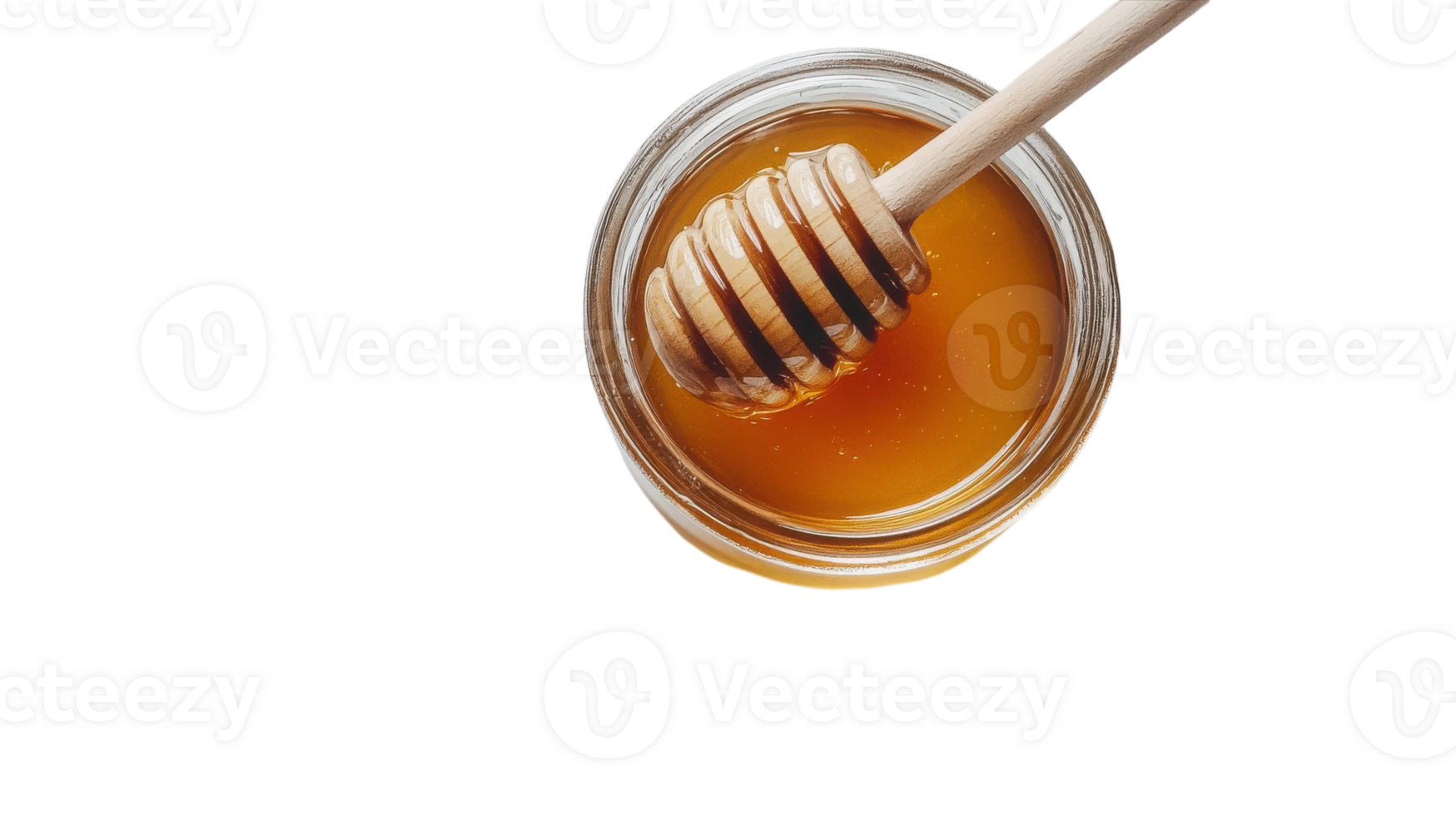 Honey in a jar with a wooden spoon on a black background png