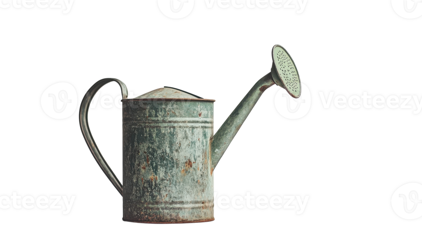 An old watering can on a black background png