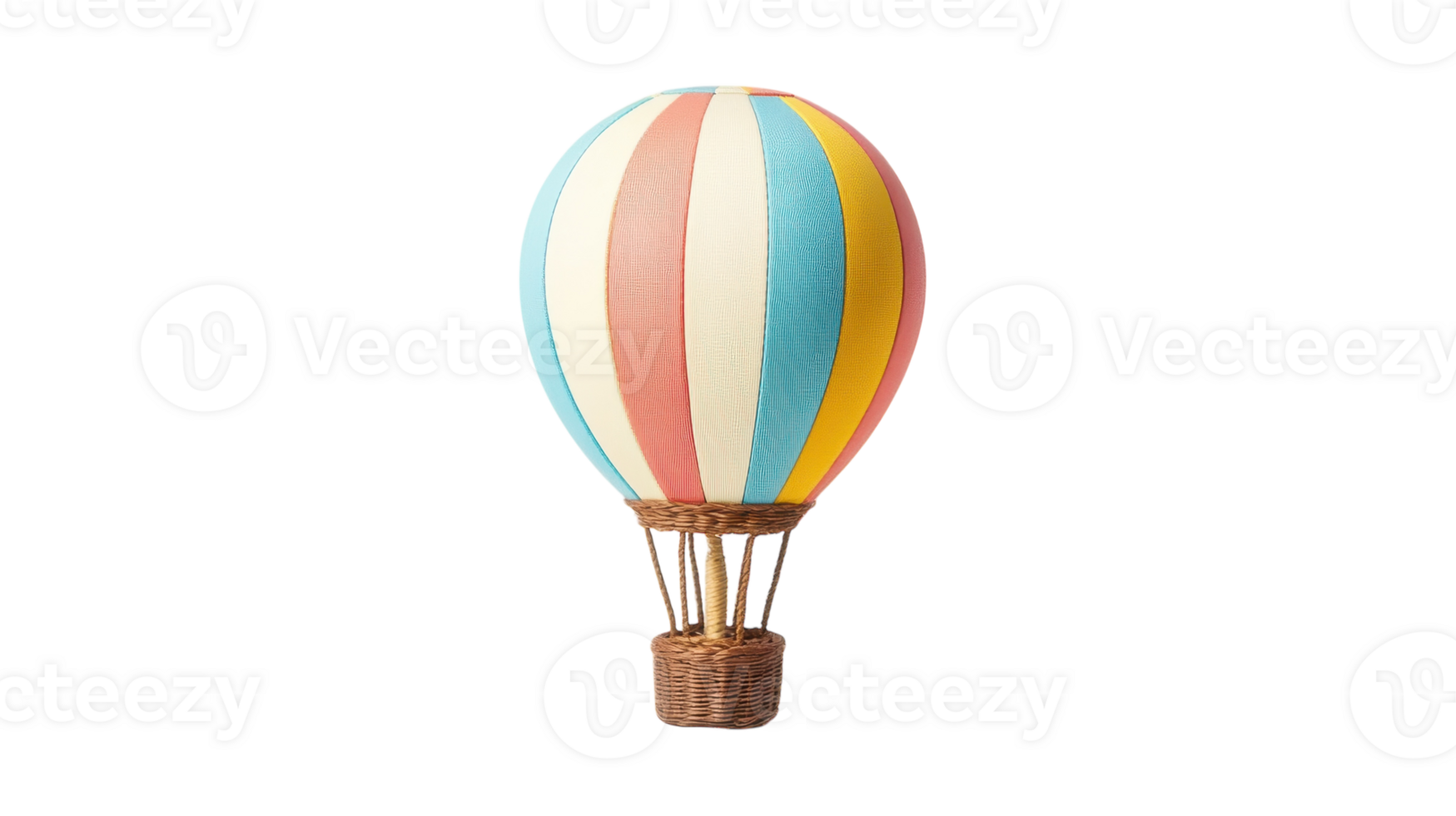 A colorful hot air balloon on a black background png