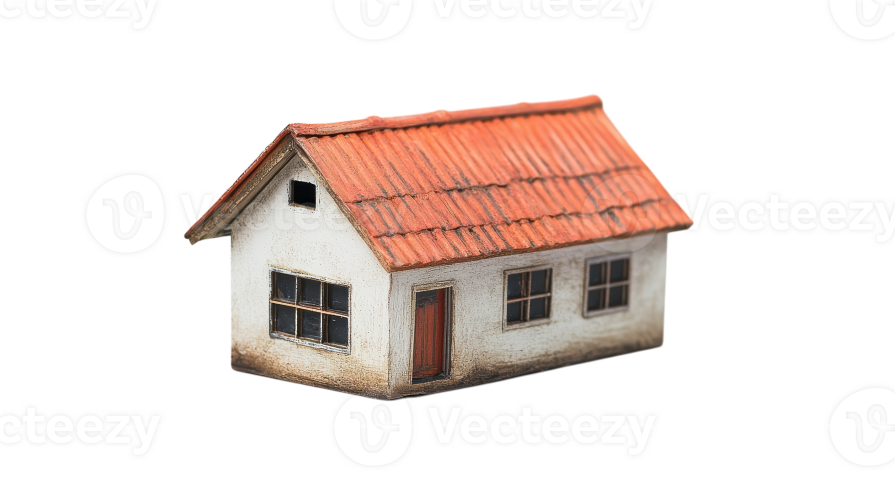 A small house with a red roof on a black background png