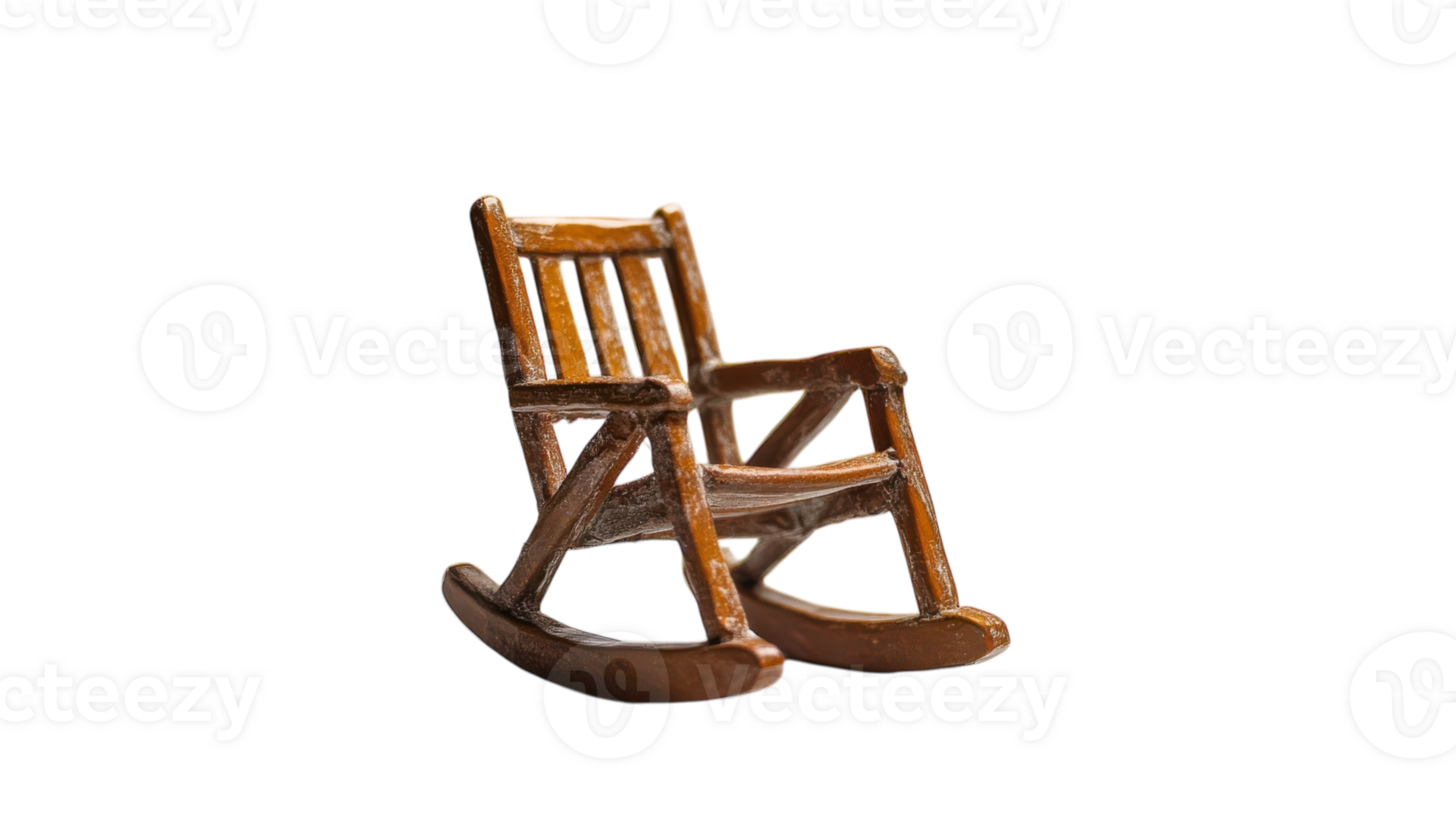 A wooden rocking chair is shown against a black background png