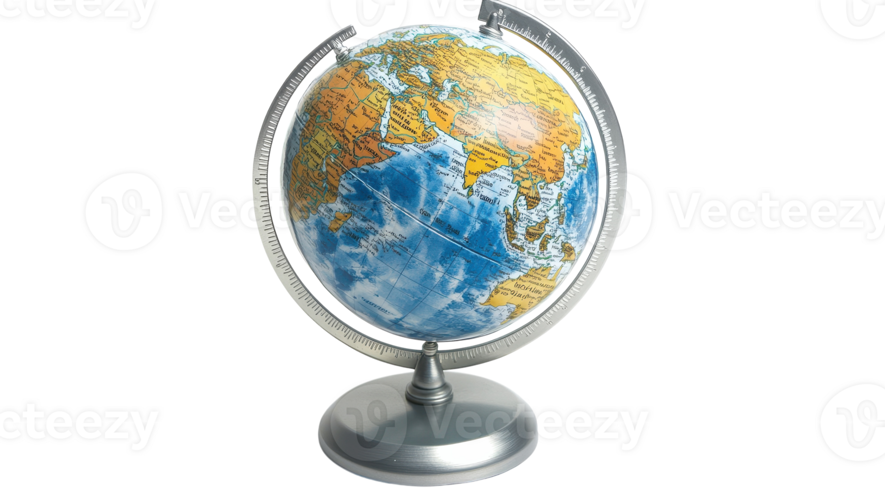 A globe on a stand with a metal stand png