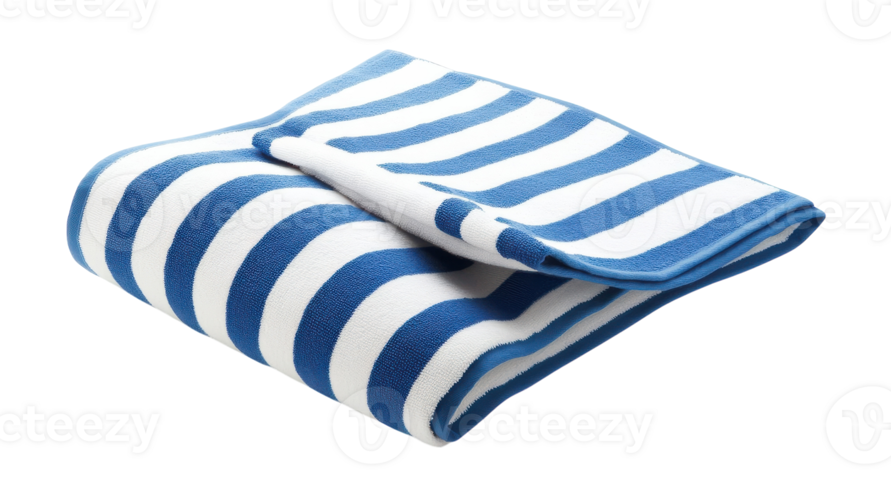 A blue and white striped towel on a black background png
