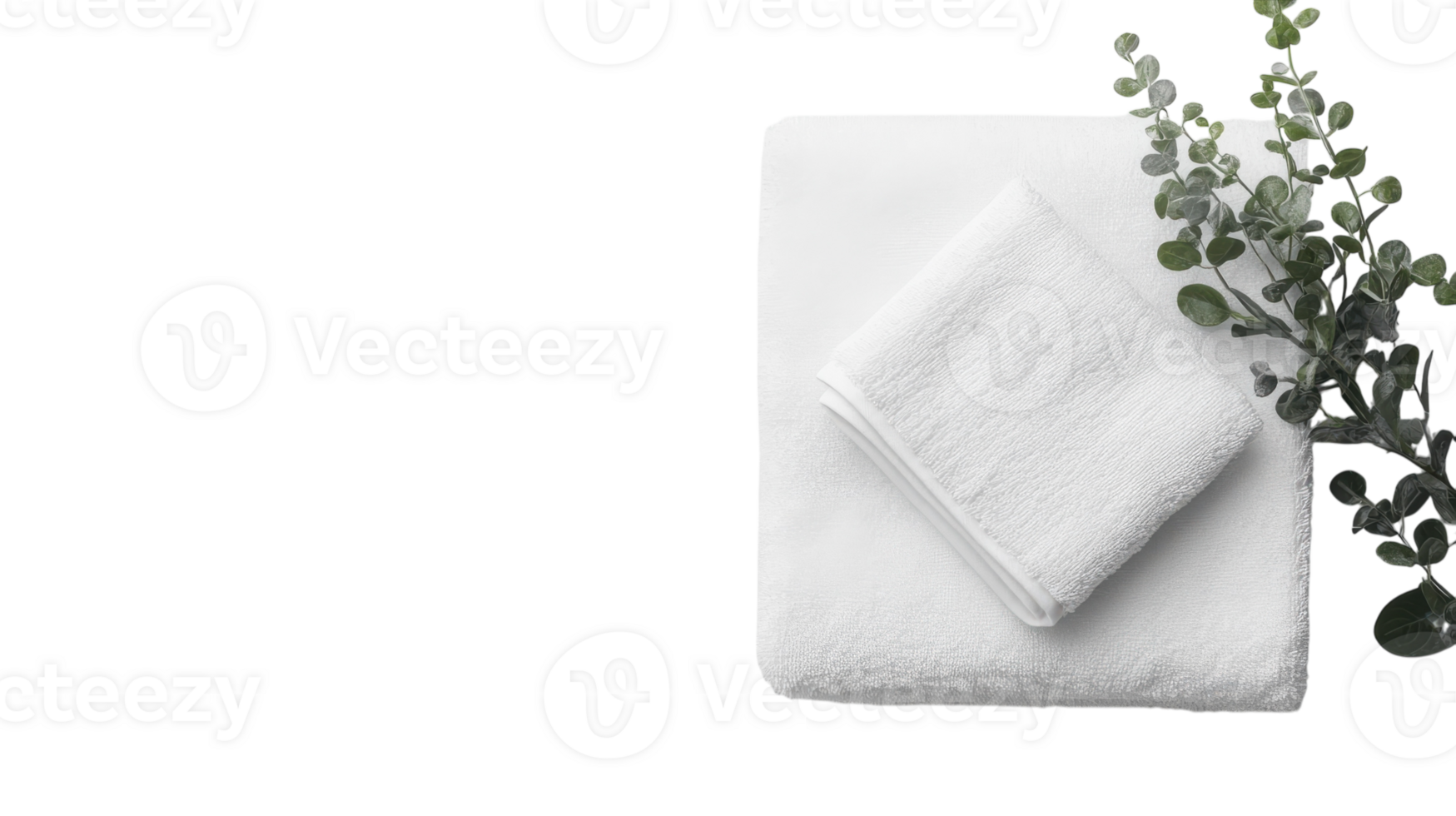 A white towel folded over a plant png