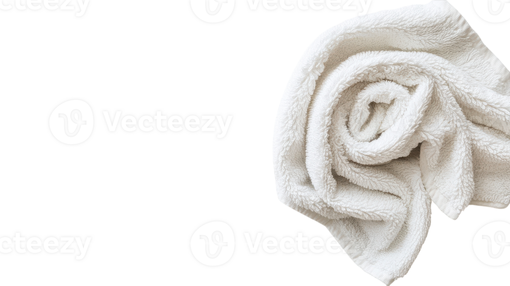 A folded white towel on a black background png