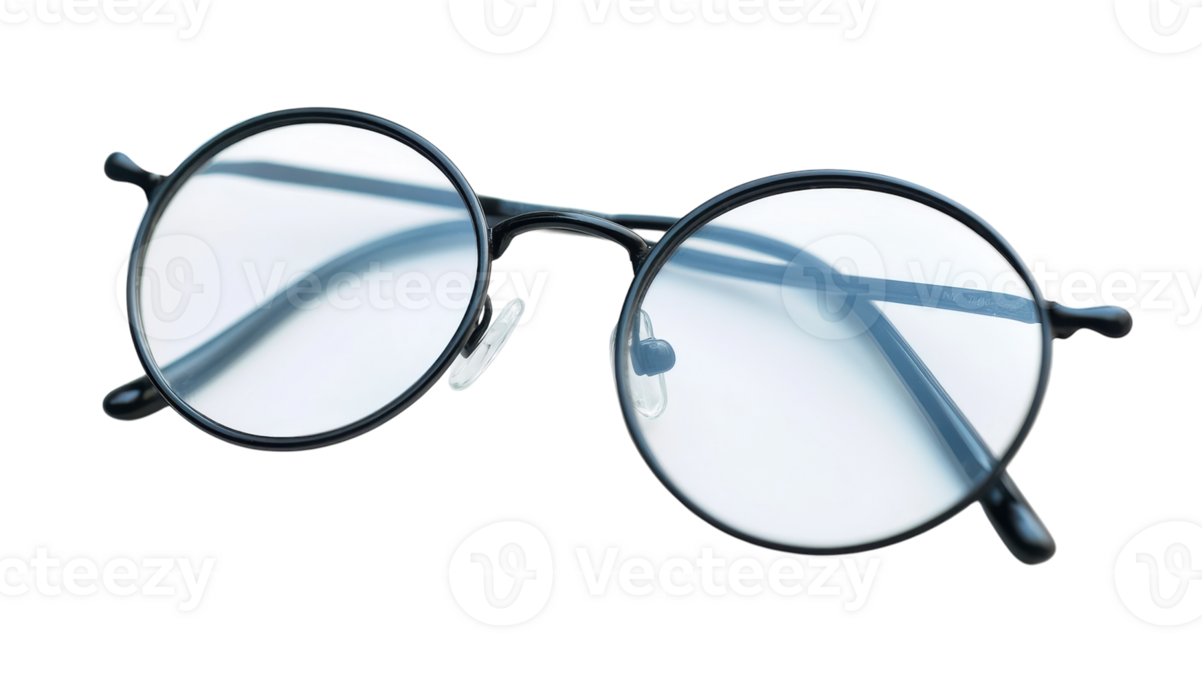 Sunglasses with blue lenses on a black background png