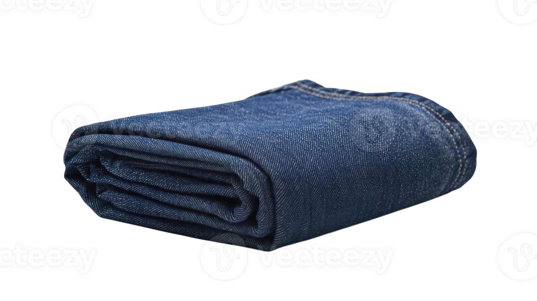 A folded blue denim blanket on a black background png