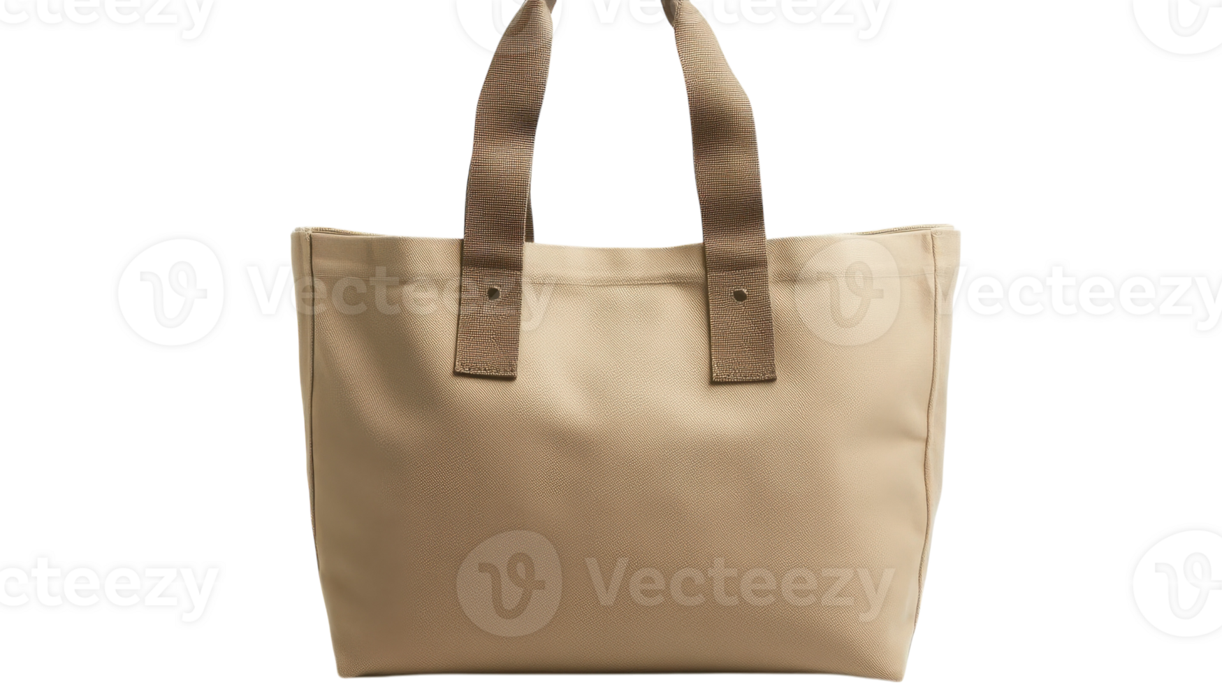 The tote bag in beige with brown handles png