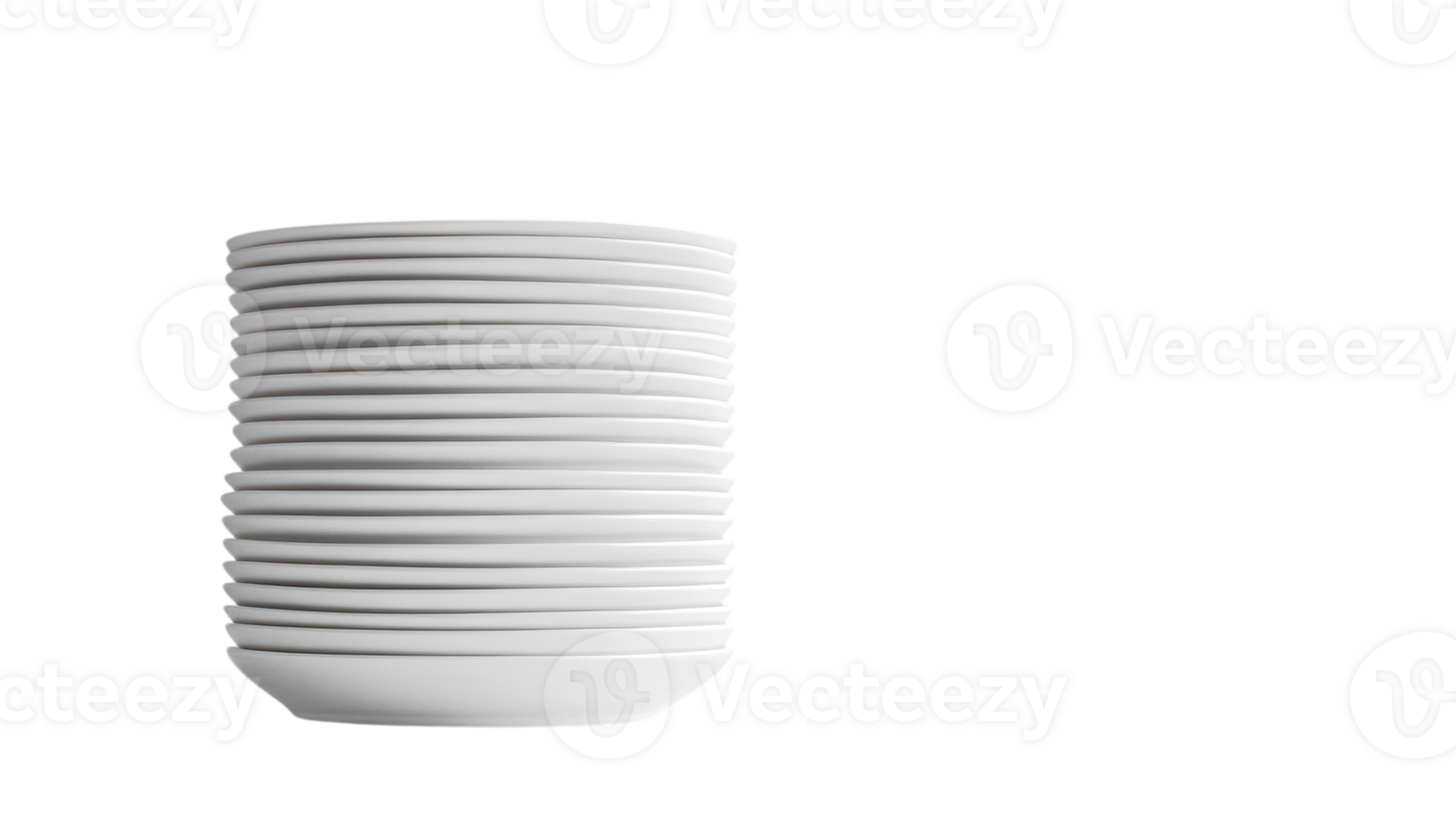 A stack of white plates on a black background png