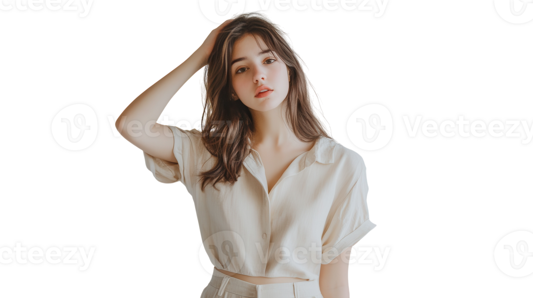 Stylish Girl in Minimalist Modern Outfit Showcasing Contemporary Fashion Trends for Urban Lifestyle and Daily Wear. png