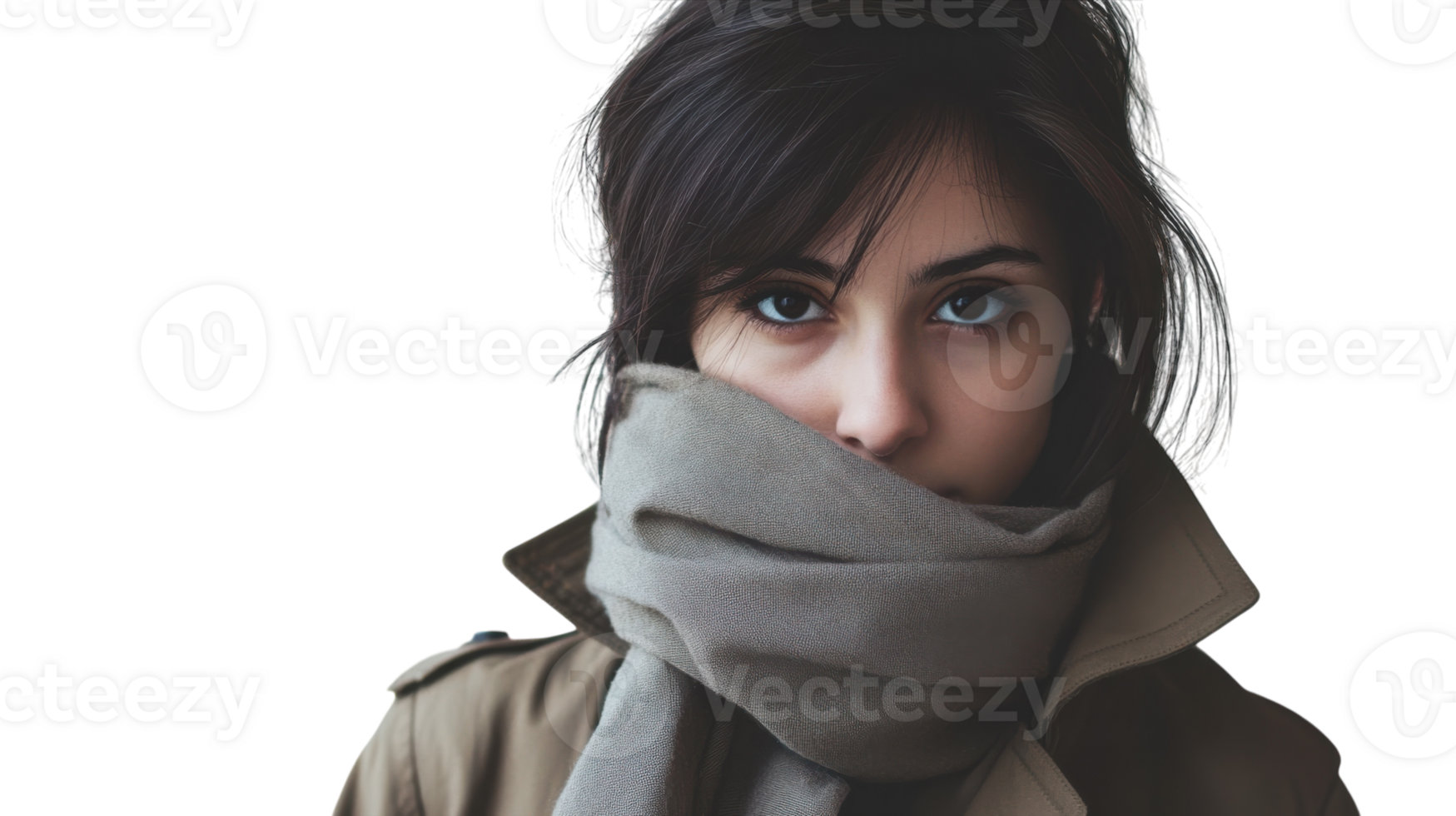 Fashionable Girl in a Classic Trench Coat Perfect for Elegant Outfits and Stylish Fall Ensembles. png
