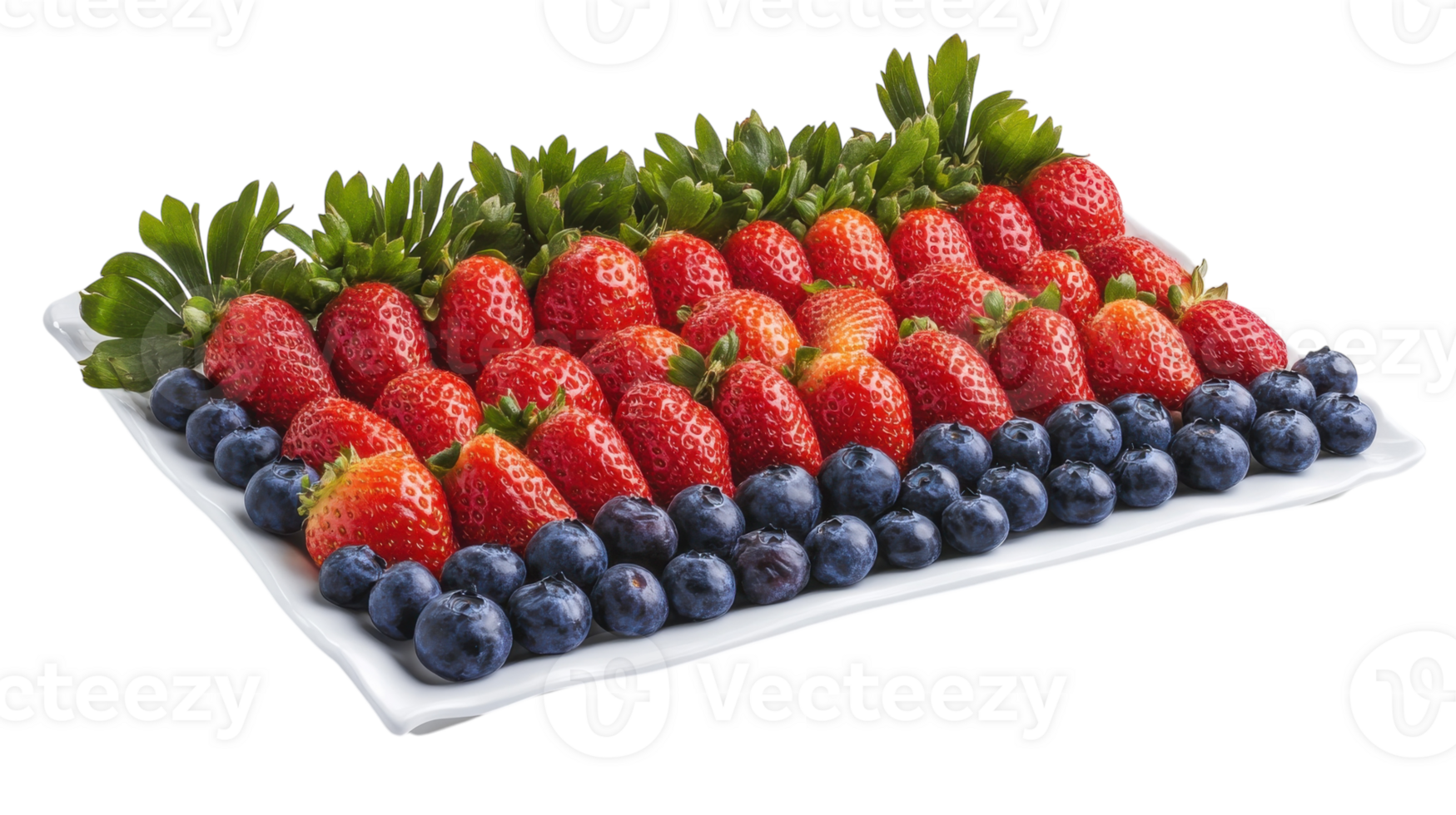 A Delicious and Colorful Fruit Platter Featuring Juicy Strawberries and Blueberries Perfect for Summer Celebrations and Healthy Snacks. png