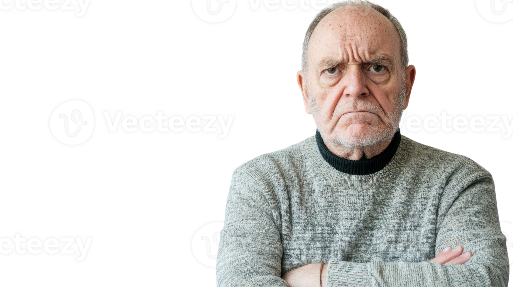 A Senior Man Expressing Disappointment Captured in a Thoughtful Moment, Ideal for Illustrating Emotional Realism in Topics Related to Aging, Reflections, and Life Challenges. png