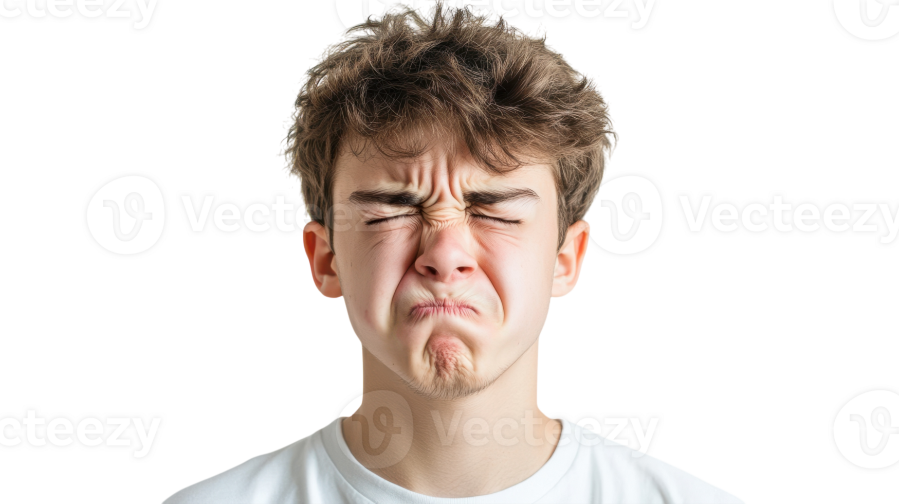 Expressive Image of a Teenage Boy Conveying Disgust and Displeasure, Perfect for Social Media and Youth-Centric Content. png