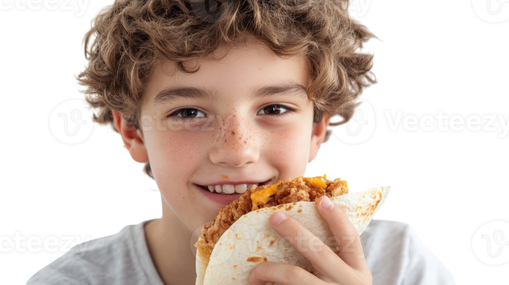 Delicious Breakfast Wrap Enjoyed by a Teenage Boy While Sitting Outside, Perfect for Food Blogging and Social Media Posts. png