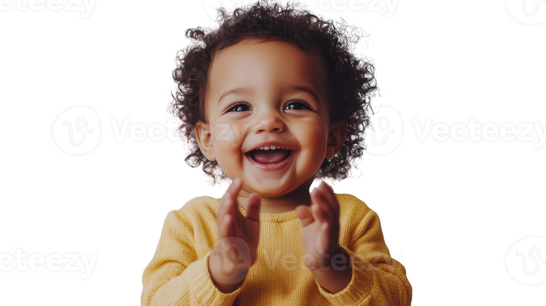 Delightful Toddler Clapping Their Hands in Excitement Captured in a Moment of Joy and Happiness. png