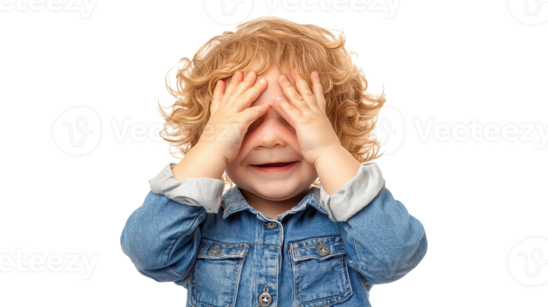 A Joyful Toddler Hiding Their Eyes in a Playful Game of Peekaboo Perfect for Child Development and Fun Activities. png