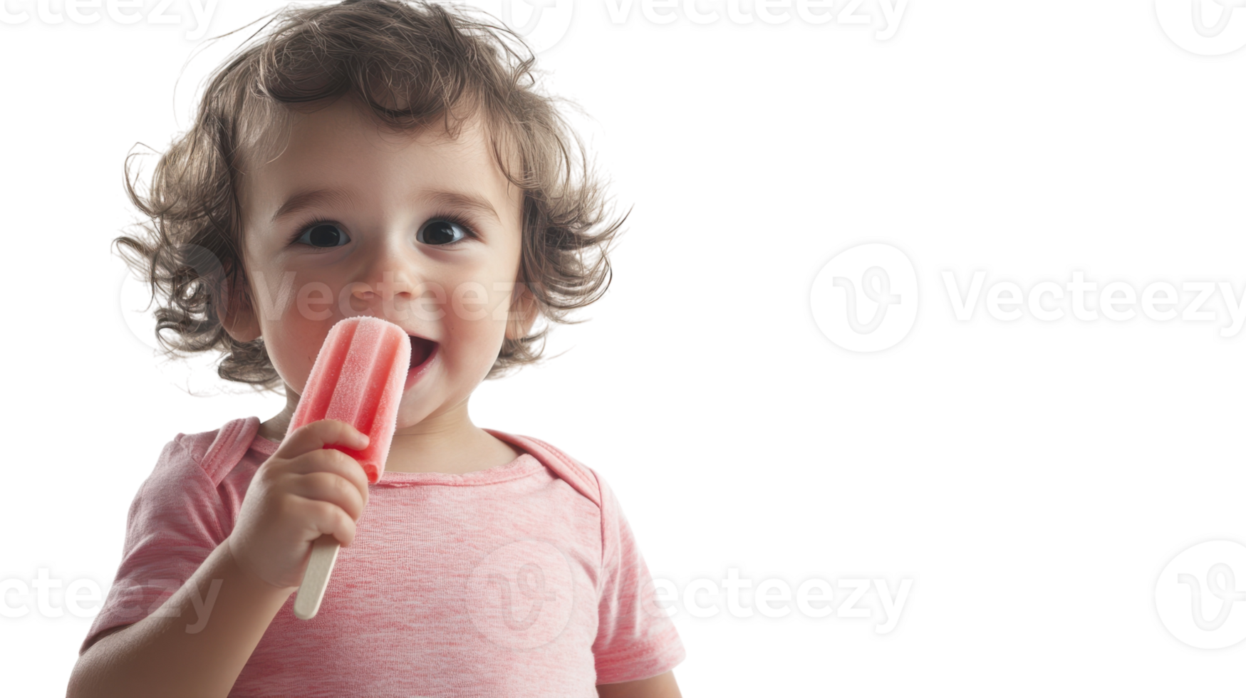 Delightful Moment of a Toddler Enjoying a Colorful Popsicle on a Hot Summer Day Perfect for Family and Child-Centric Marketing. png