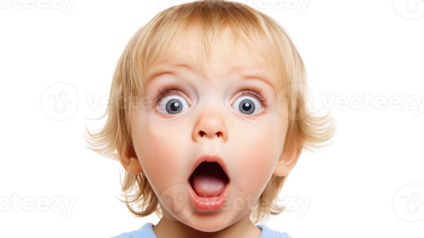 A Surprised Toddler with Open Mouth Capturing Innocent Wonder and Joyful Discovery for Family and Parenting Themes. png