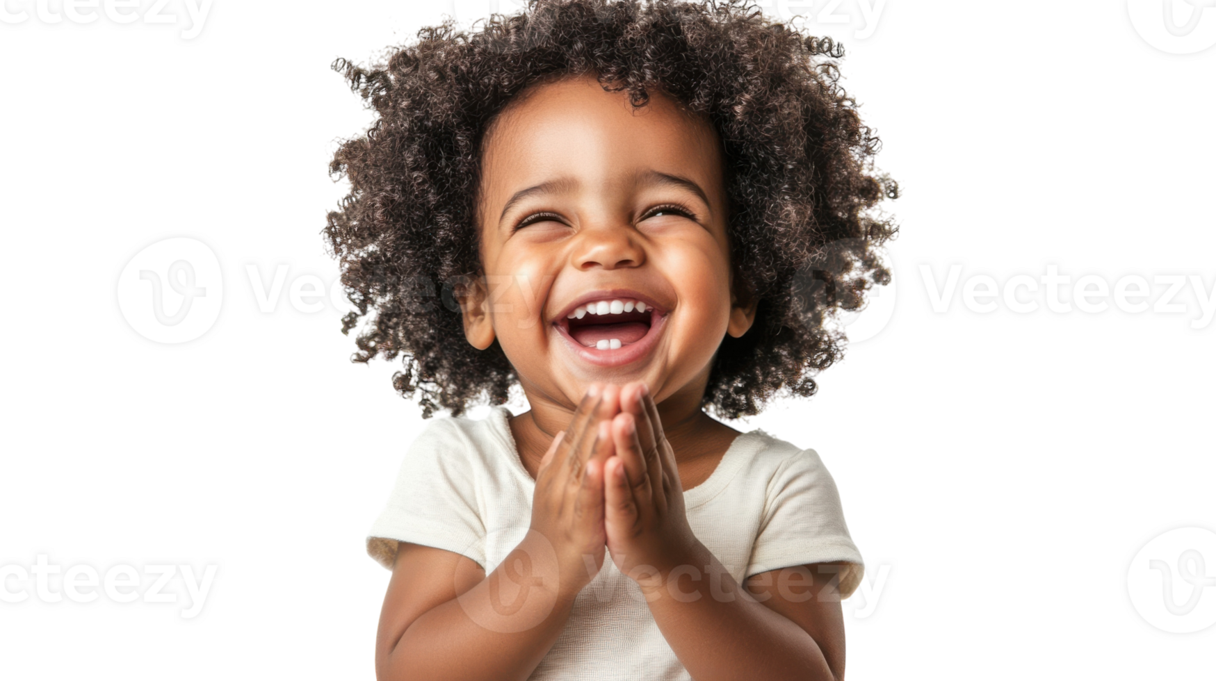 A Joyful Toddler Clapping Hands and Laughing - Capturing Pure Happiness and Playful Innocence for Family, Parenting, or Children's Content. png