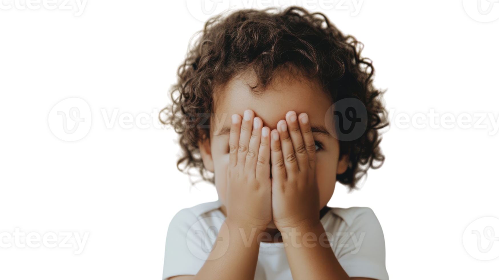 Engaging Toddler Playing Peekaboo with Hands in a Fun and Joyful Environment, Perfect for Parenting, Child Development, and Family Projects. png