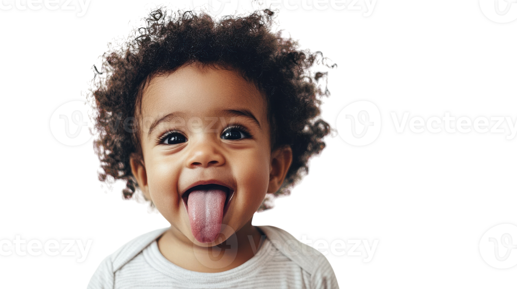 Adorable Toddler Sticking Their Tongue Out Captured in a Playful Moment Perfect for Family or Child-Centric Projects. png