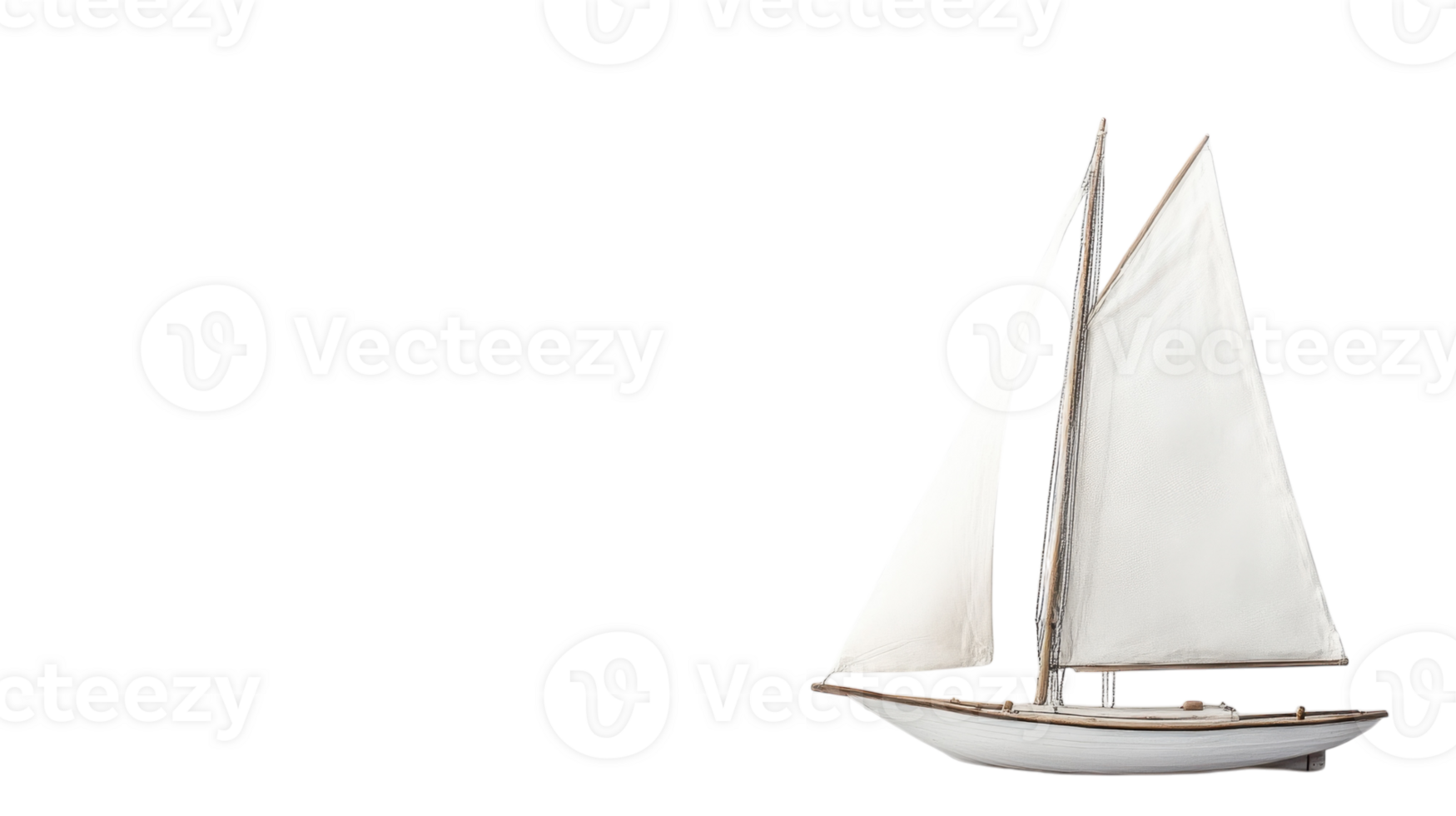 A Serene White Sailboat Elegantly Displayed on a Pearl White Background, Perfect for Nautical Themes, Travel Promotions, and Marine Designs. png