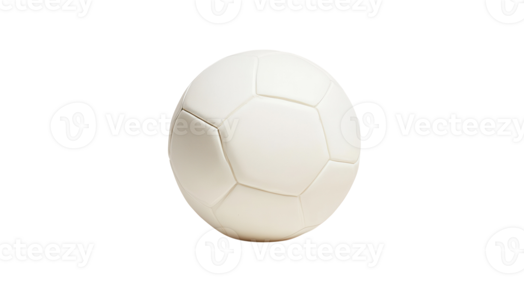 High-Quality Image of a White Soccer Ball Set Against an Ivory Background Ideal for Sports-Themed Designs and Promotions. png