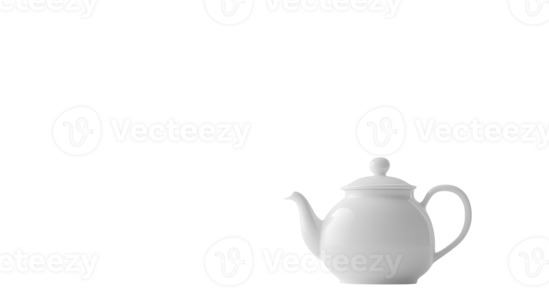 Elegant White Teapot Set Against a Subtle Milky White Background Perfect for Kitchen Decor and Tea Promotions. png